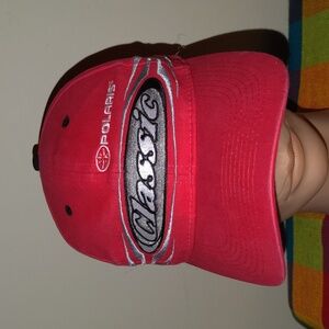 Vtg Pure Polaris Classic Racing Snowmobiles Embroidered Strapback Hat Cap